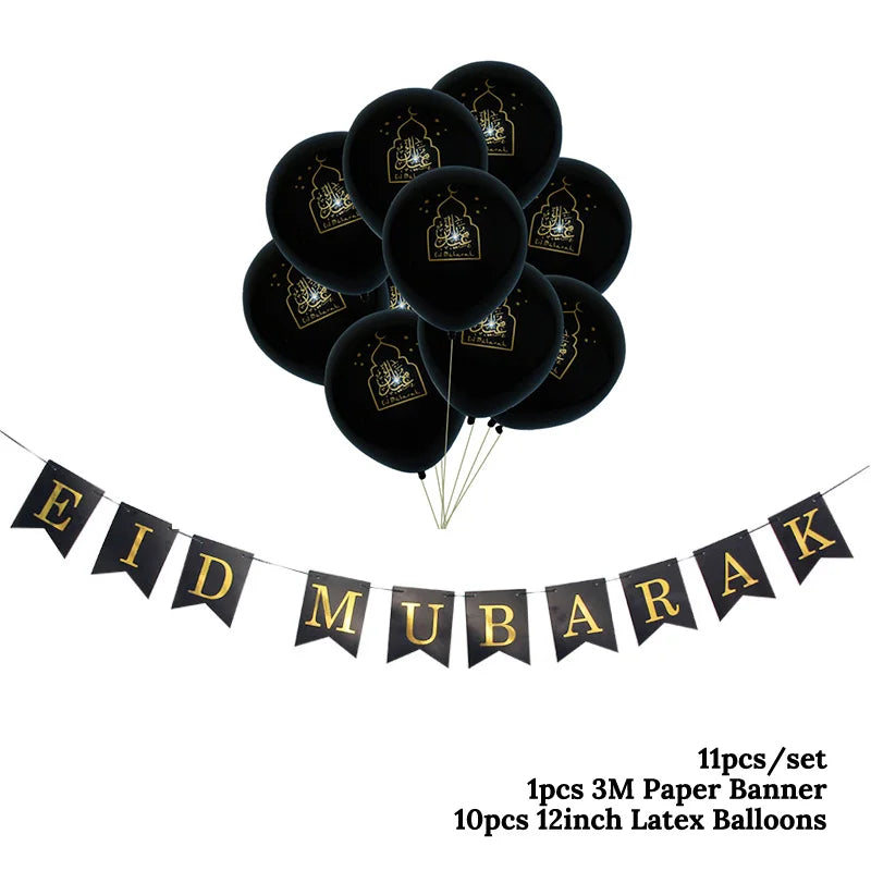 Islam Al Adha Eid Mubarak Banner Bunting Balloons 2022  Kareem Ramadan Decoration For Home Islam Muslim Event Party Supplies