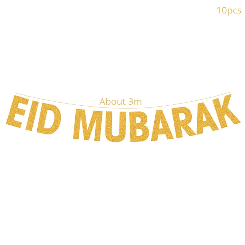 Islam Al Adha Eid Mubarak Banner Bunting Balloons 2022  Kareem Ramadan Decoration For Home Islam Muslim Event Party Supplies