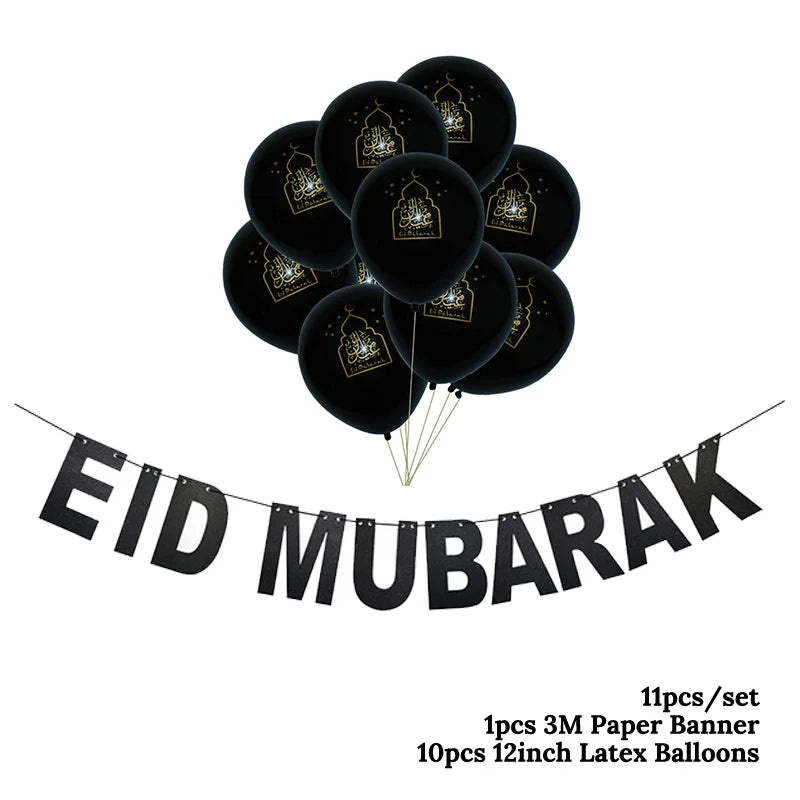 Islam Al Adha Eid Mubarak Banner Bunting Balloons 2022  Kareem Ramadan Decoration For Home Islam Muslim Event Party Supplies