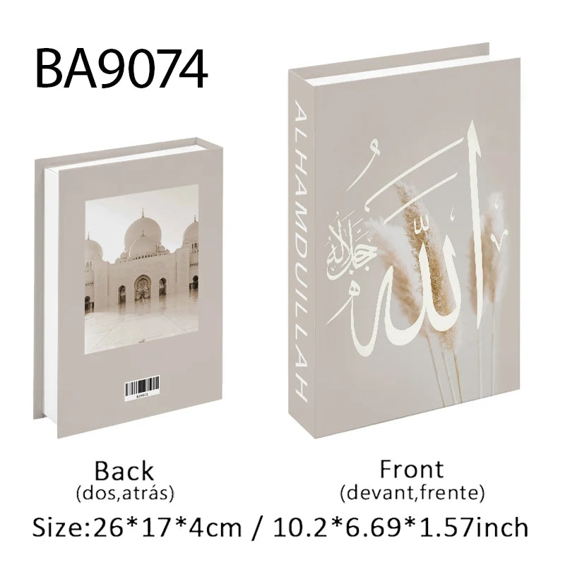 Islam Luxury Fake Book Storage Box Islamic Kaaba Mosque Decorative Books Home Decor Coffee Table Bedroom Interior Decoration