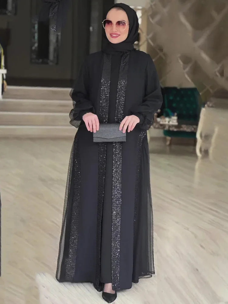 Modest Women Dress Jalabiya Vestidos Long Robe Dubai Kaftan Abayas Cardigan Dresses 2024