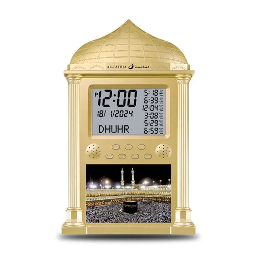 AL-FATIHA Muslim Islamic Islam Stylish Azan Adhan Prayer Reminder Alarm Mosque Wall Clock Prayer Time Hijri Digital LED Azan 2025