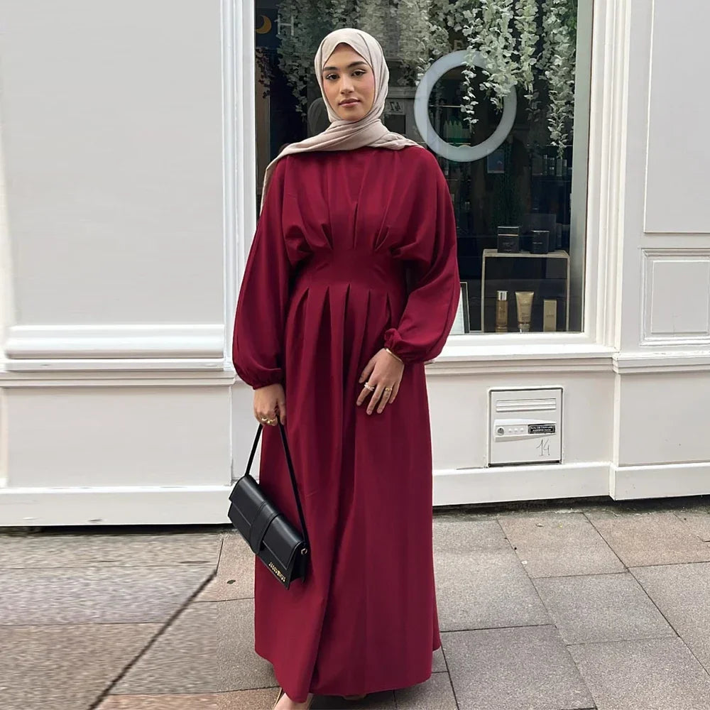 Linen Abaya Dubai  Modest Dress Kaftan Prayer Clothes For Women Kebaya Robe  Femme 2025