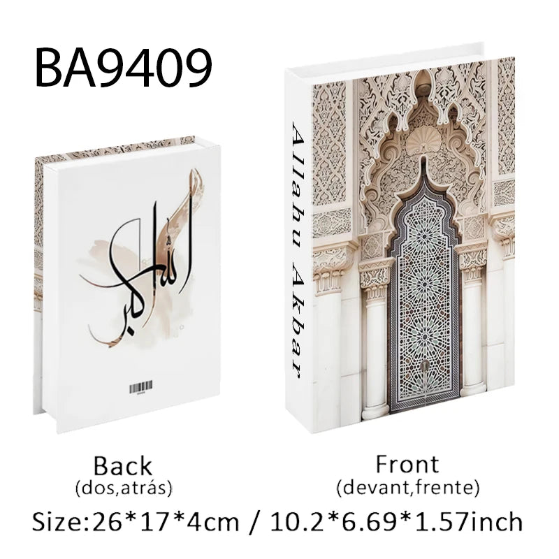 Islam Luxury Fake Book Storage Box Islamic Kaaba Mosque Decorative Books Home Decor Coffee Table Bedroom Interior Decoration