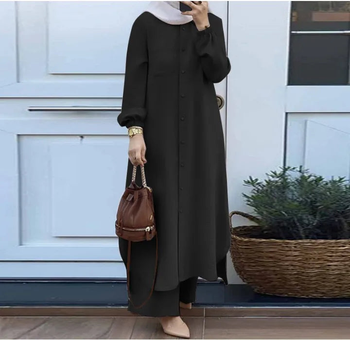 Casual Sets of Clothes for Woman Fashion Mushroom Button Long Sleeves Pants Suits for Female New Spring and Autumn 2025