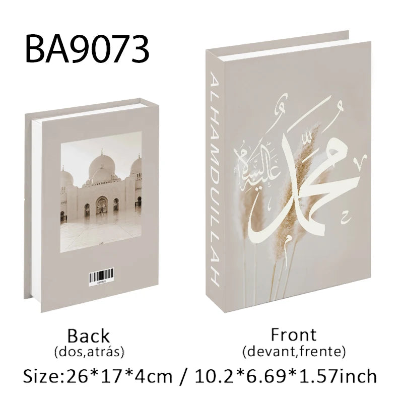 Islam Luxury Fake Book Storage Box Islamic Kaaba Mosque Decorative Books Home Decor Coffee Table Bedroom Interior Decoration