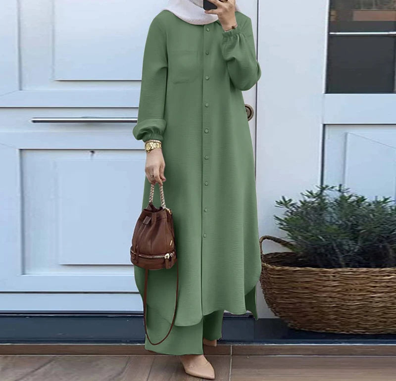 Casual Sets of Clothes for Woman Fashion Mushroom Button Long Sleeves Pants Suits for Female New Spring and Autumn 2025