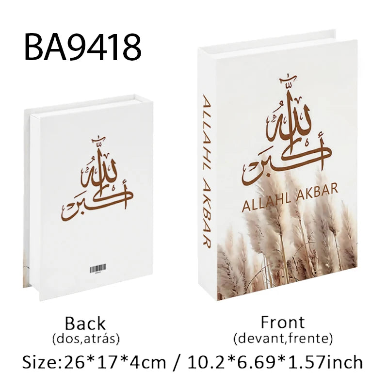 Islam Luxury Fake Book Storage Box Islamic Kaaba Mosque Decorative Books Home Decor Coffee Table Bedroom Interior Decoration