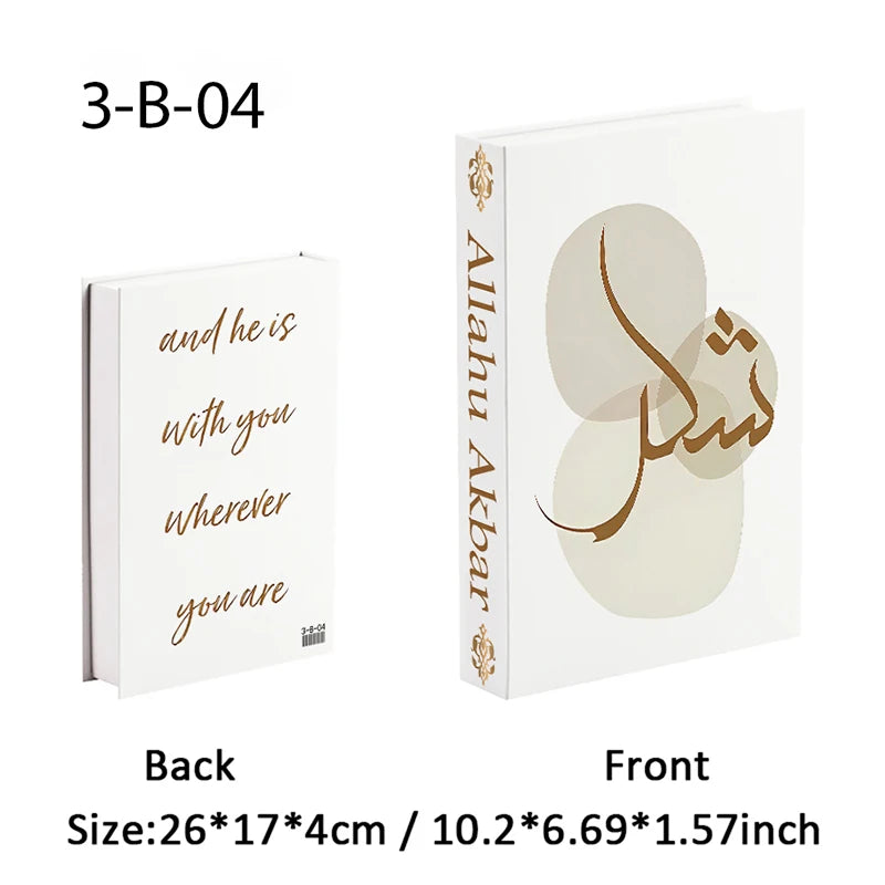 Islam Luxury Fake Book Storage Box Islamic Kaaba Mosque Decorative Books Home Decor Coffee Table Bedroom Interior Decoration