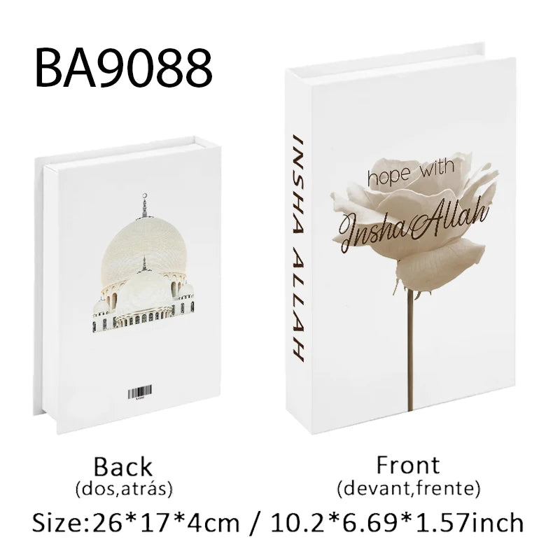 Islam Luxury Fake Book Storage Box Islamic Kaaba Mosque Decorative Books Home Decor Coffee Table Bedroom Interior Decoration