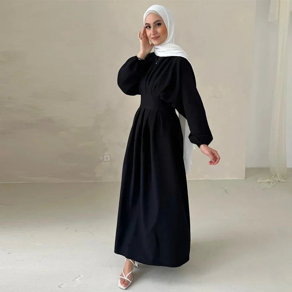 Linen Abaya Dubai  Modest Dress Kaftan Prayer Clothes For Women Kebaya Robe  Femme 2025