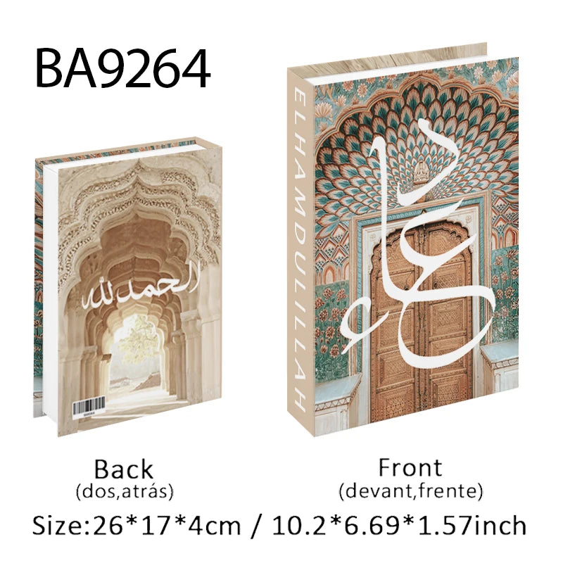 Islam Luxury Fake Book Storage Box Islamic Kaaba Mosque Decorative Books Home Decor Coffee Table Bedroom Interior Decoration
