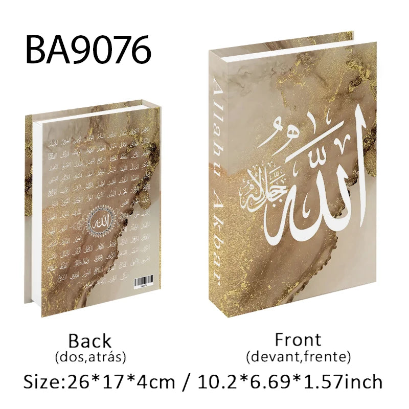 Islam Luxury Fake Book Storage Box Islamic Kaaba Mosque Decorative Books Home Decor Coffee Table Bedroom Interior Decoration