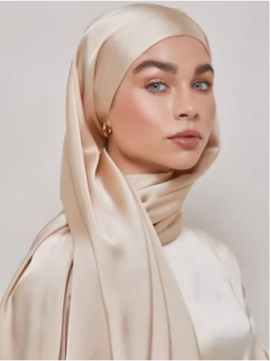 Silk Satin Hijab Scarf Women Silk Headscarves