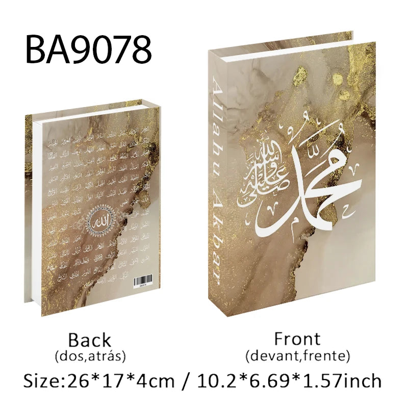 Islam Luxury Fake Book Storage Box Islamic Kaaba Mosque Decorative Books Home Decor Coffee Table Bedroom Interior Decoration