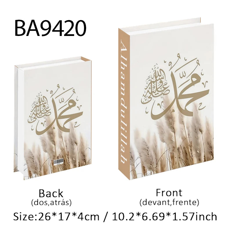 Islam Luxury Fake Book Storage Box Islamic Kaaba Mosque Decorative Books Home Decor Coffee Table Bedroom Interior Decoration