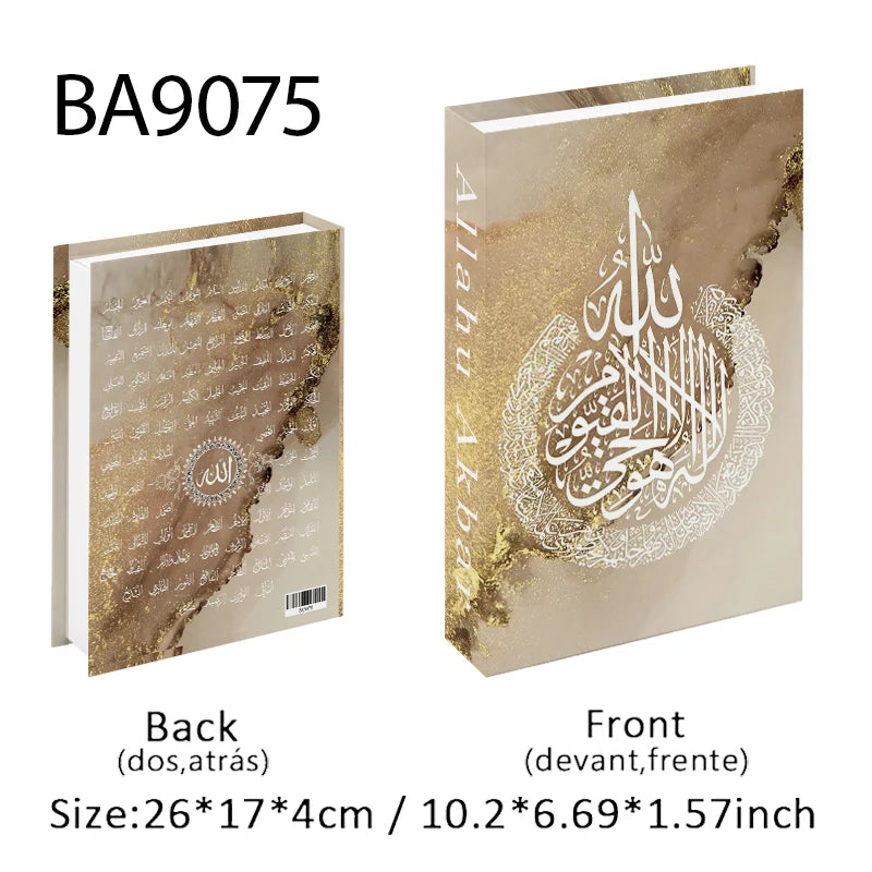 Islam Luxury Fake Book Storage Box Islamic Kaaba Mosque Decorative Books Home Decor Coffee Table Bedroom Interior Decoration