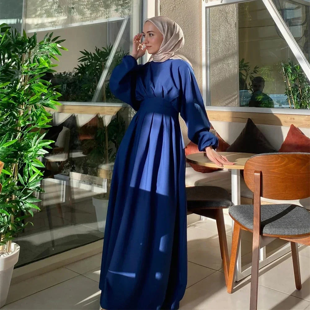 Linen Abaya Dubai  Modest Dress Kaftan Prayer Clothes For Women Kebaya Robe  Femme 2025