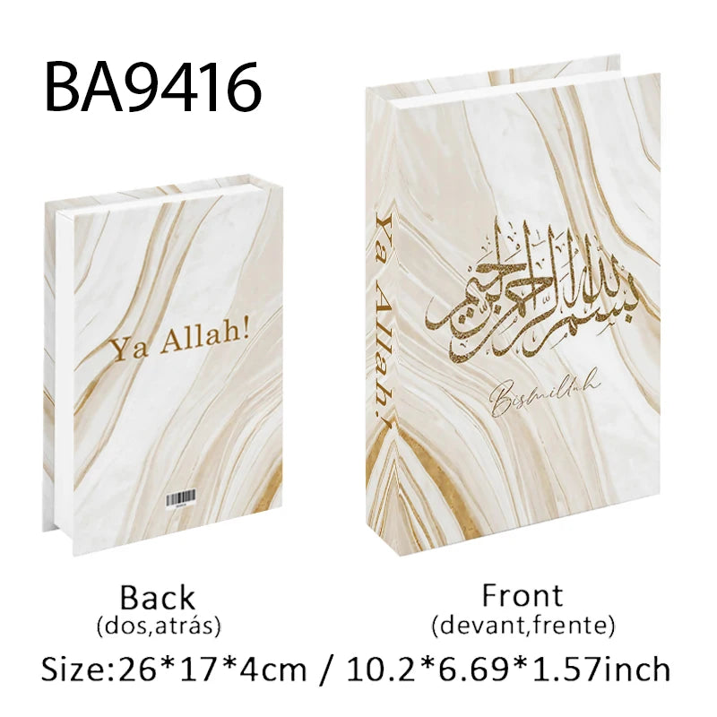 Islam Luxury Fake Book Storage Box Islamic Kaaba Mosque Decorative Books Home Decor Coffee Table Bedroom Interior Decoration