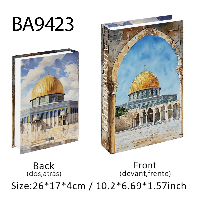 Islam Luxury Fake Book Storage Box Islamic Kaaba Mosque Decorative Books Home Decor Coffee Table Bedroom Interior Decoration