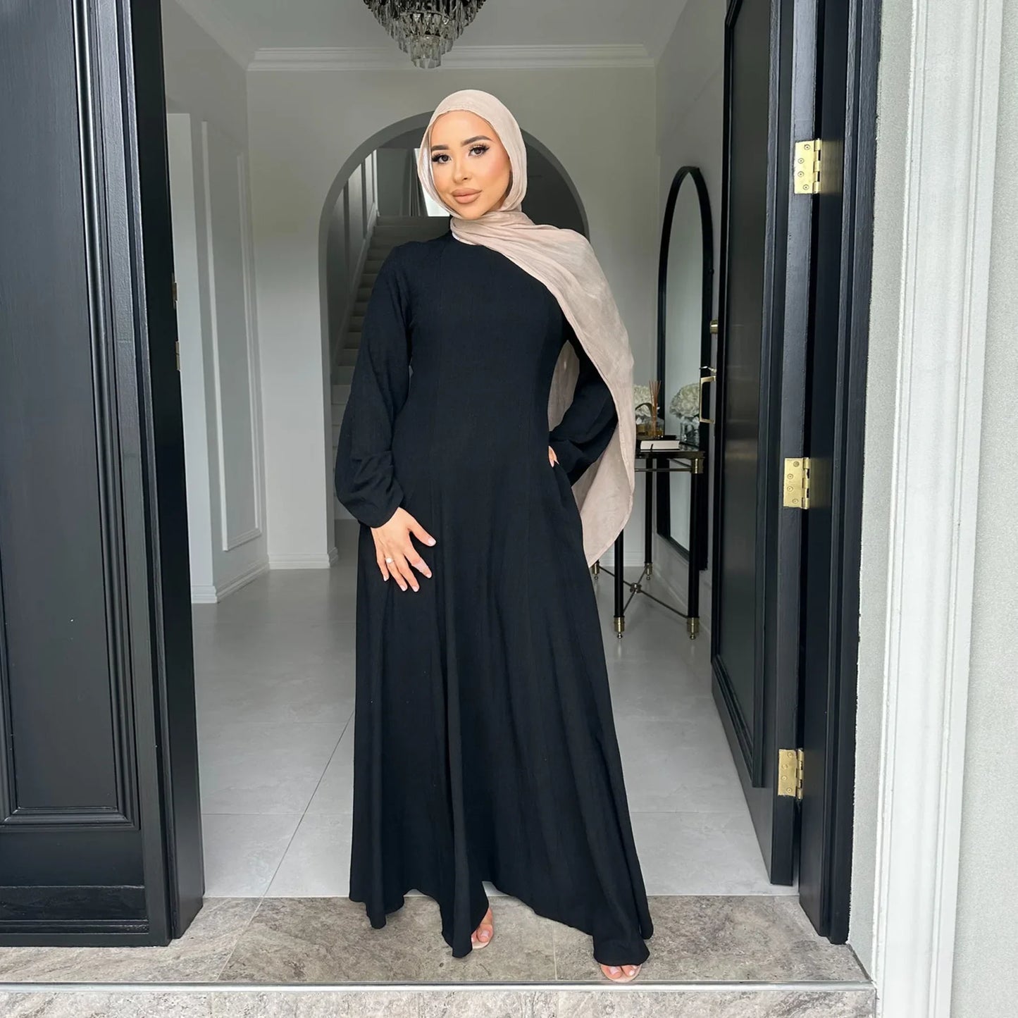 Clothes Women Solid Robe Malay  Dubai Zipper Cardigan Robe Fashion Simplicity Summer Dress for Women 2025