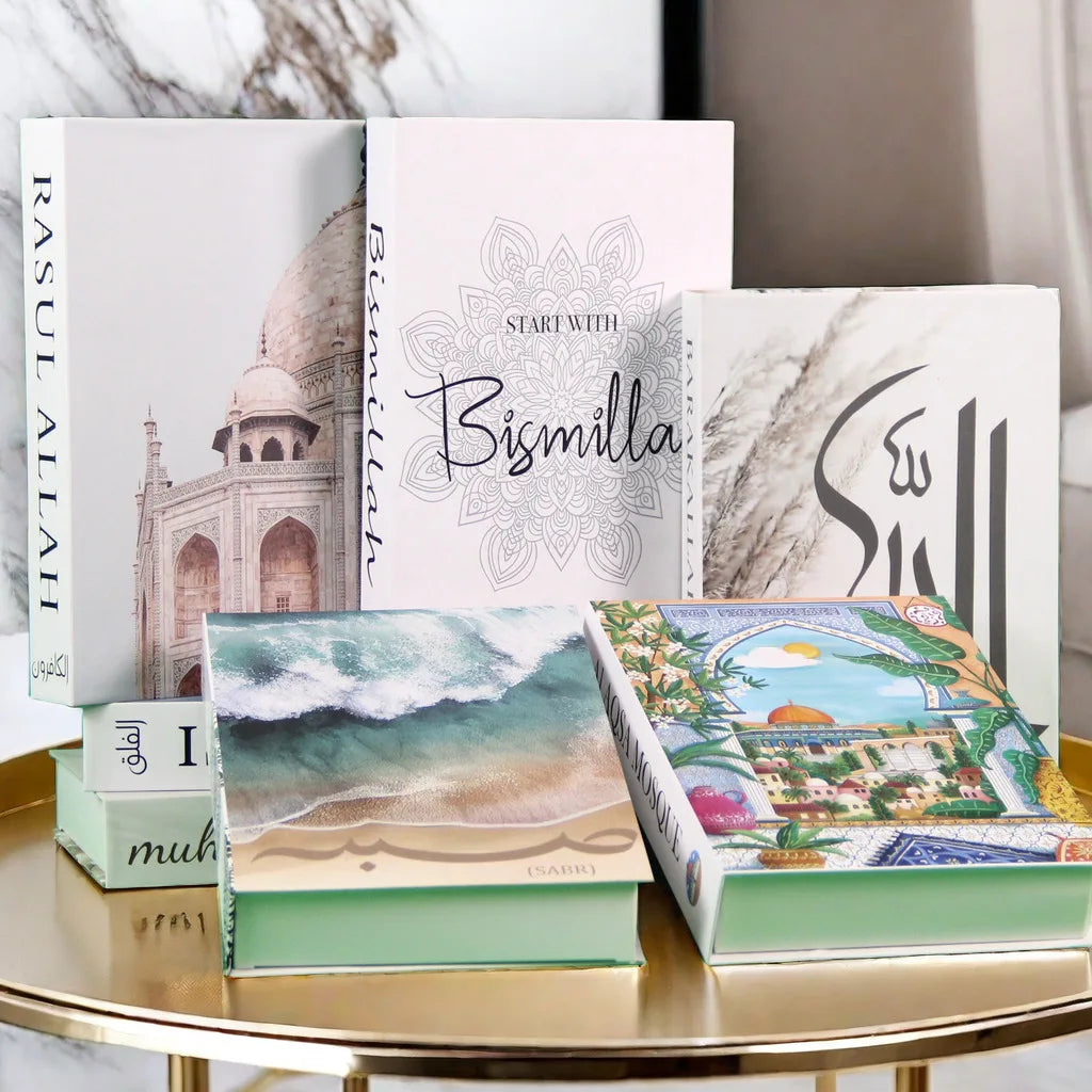 Islam Luxury Fake Book Storage Box Islamic Kaaba Mosque Decorative Books Home Decor Coffee Table Bedroom Interior Decoration