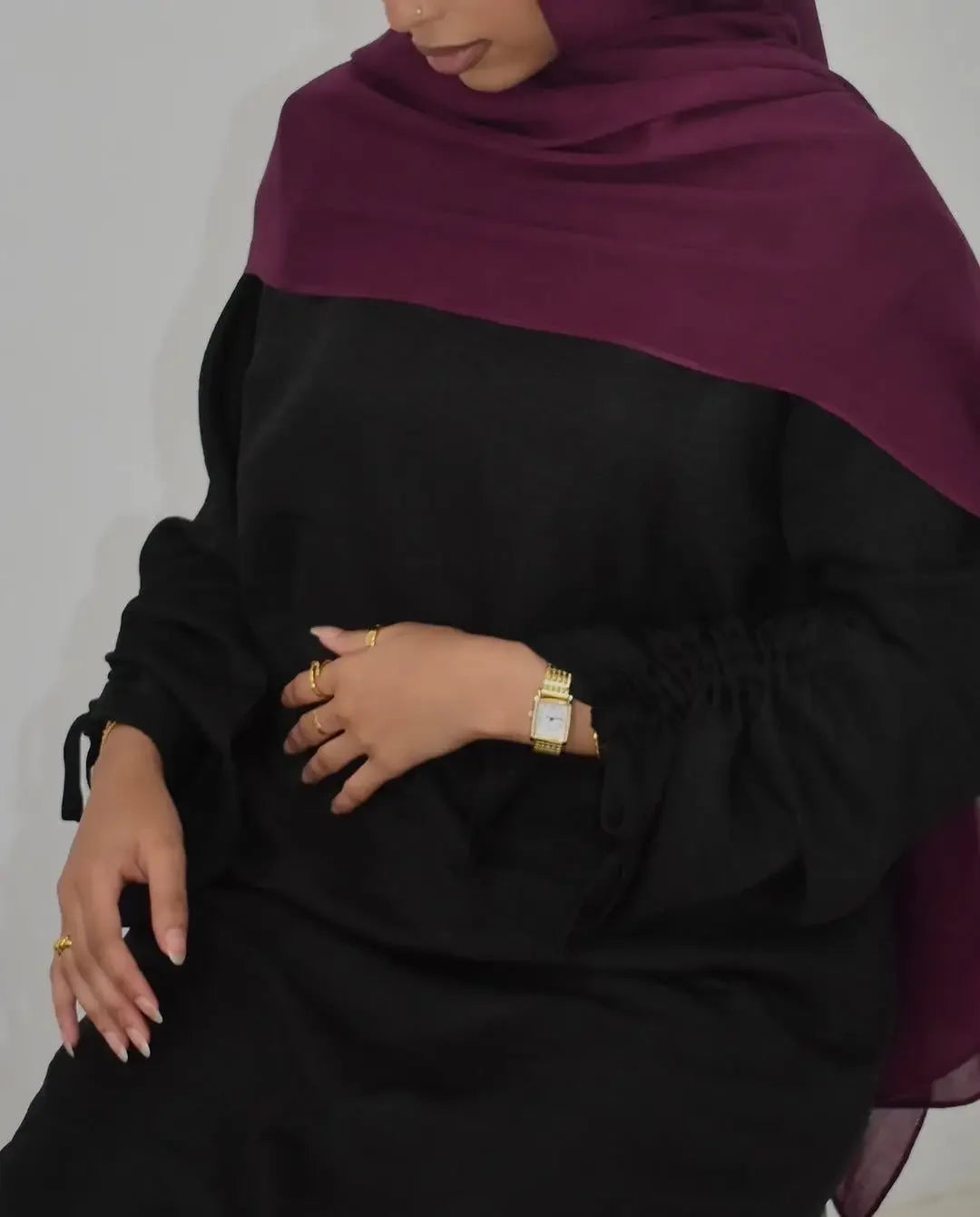 Women Modest Dress Abaya String Sleeve  Dubai Kaftan Islam 2025 Vestidos Largos Jalabiya Ramadan