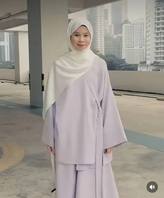 Suit Modest Two Piece Women Lace Up Top Skirt Outfits  Dubai Abayas Ensemble Jalabiya 2025
