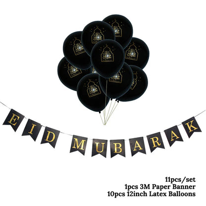 Islam Al Adha Eid Mubarak Banner Bunting Balloons 2022  Kareem Ramadan Decoration For Home Islam Muslim Event Party Supplies