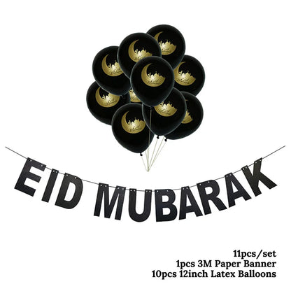 Islam Al Adha Eid Mubarak Banner Bunting Balloons 2022  Kareem Ramadan Decoration For Home Islam Muslim Event Party Supplies