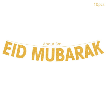Islam Al Adha Eid Mubarak Banner Bunting Balloons 2022  Kareem Ramadan Decoration For Home Islam Muslim Event Party Supplies
