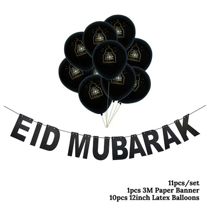 Islam Al Adha Eid Mubarak Banner Bunting Balloons 2022  Kareem Ramadan Decoration For Home Islam Muslim Event Party Supplies