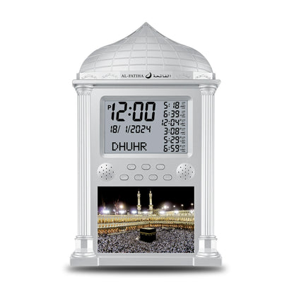 AL-FATIHA Muslim Islamic Islam Stylish Azan Adhan Prayer Reminder Alarm Mosque Wall Clock Prayer Time Hijri Digital LED Azan 2025