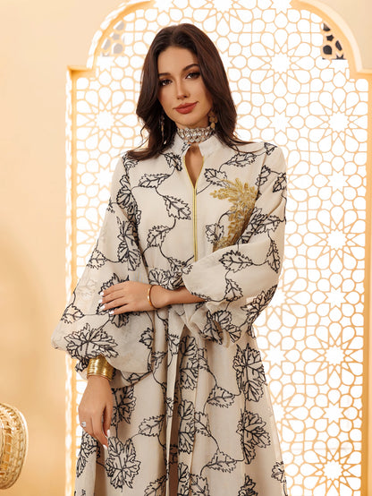 Elegant Black Abaya Black Floral Embroidery Versatile ModestFlair for Dubai Casual2025