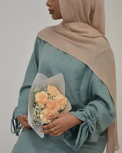 Women Modest Dress Abaya String Sleeve  Dubai Kaftan Islam 2025 Vestidos Largos Jalabiya Ramadan