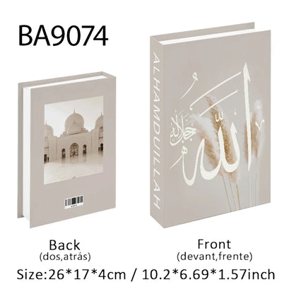 Islam Luxury Fake Book Storage Box Islamic Kaaba Mosque Decorative Books Home Decor Coffee Table Bedroom Interior Decoration