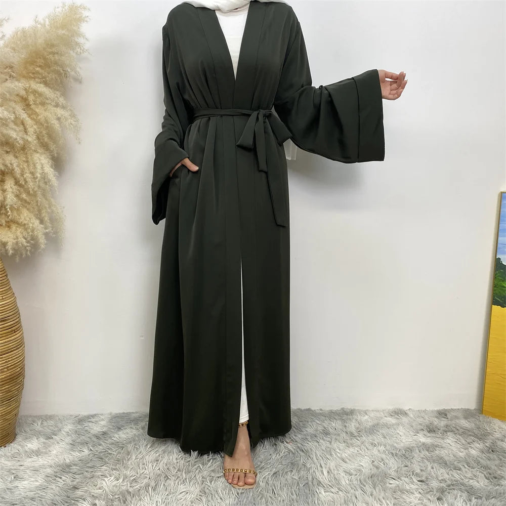 Fashion Dubai Abaya Long  Dresses with Belt Clothing AbayasDresses for Women 2025