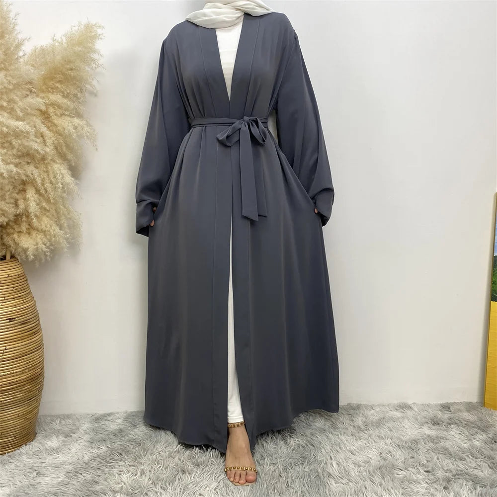 Fashion Dubai Abaya Long  Dresses with Belt Clothing AbayasDresses for Women 2025