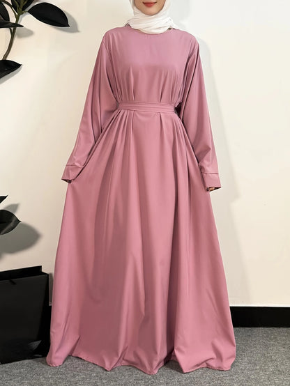 Abayas Women Kaftans  Dress With Belt Full Sleeve Clothing Women  Dubai Robe Dresses 2025