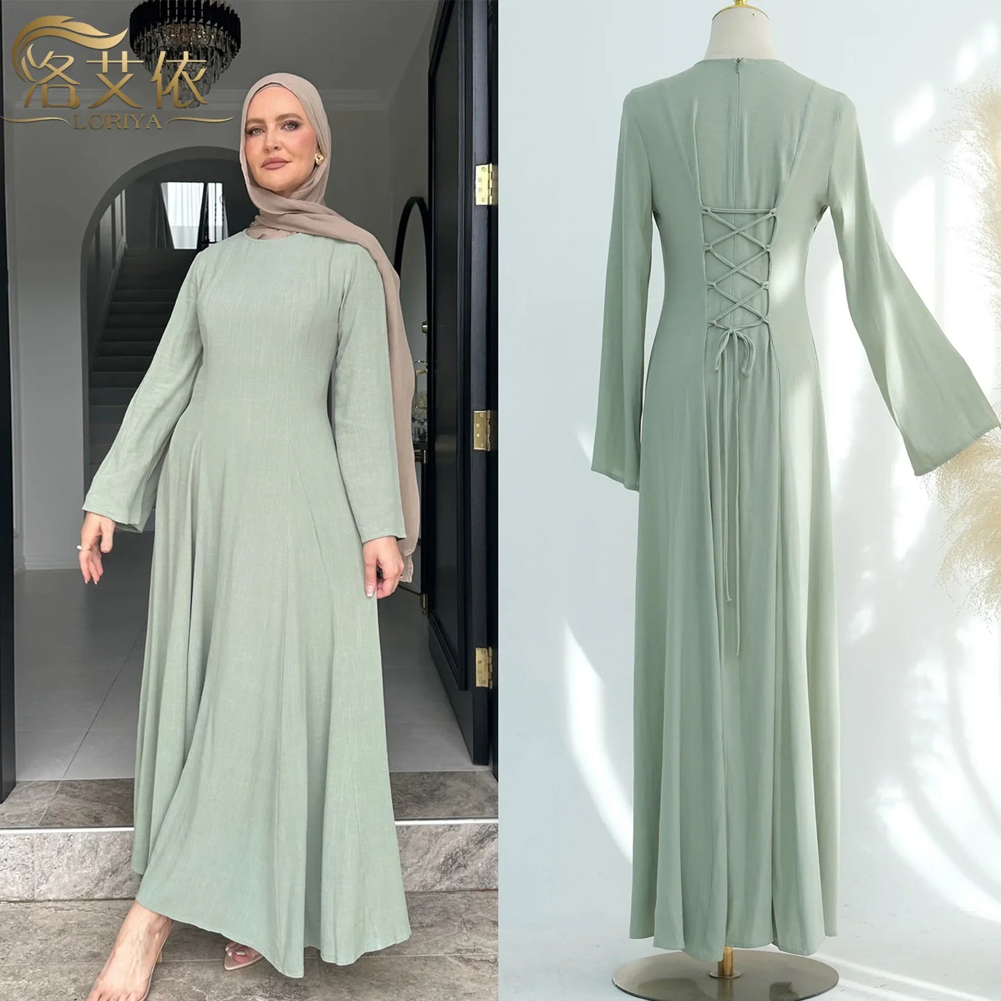 Clothes Women Solid Robe Malay  Dubai Zipper Cardigan Robe Fashion Simplicity Summer Dress for Women 2025