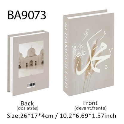 Islam Luxury Fake Book Storage Box Islamic Kaaba Mosque Decorative Books Home Decor Coffee Table Bedroom Interior Decoration