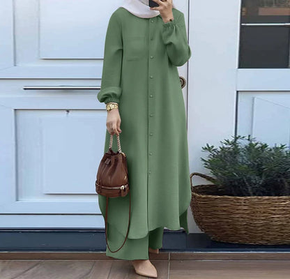 Casual Sets of Clothes for Woman Fashion Mushroom Button Long Sleeves Pants Suits for Female New Spring and Autumn 2025