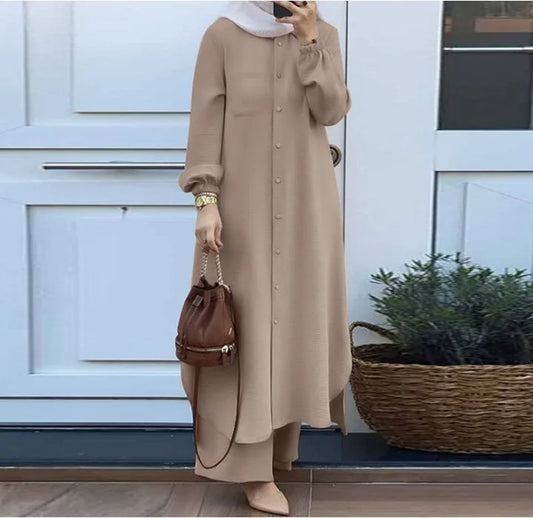 Casual Sets of Clothes for Woman Fashion Mushroom Button Long Sleeves Pants Suits for Female New Spring and Autumn 2025
