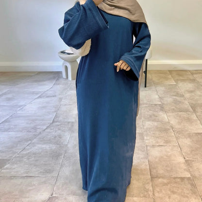 Abaya for Women Corduroy Dress 2025  Dresses Jalabiya Long Robe Dubai Kaftan