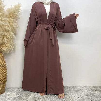 Fashion Dubai Abaya Long  Dresses with Belt Clothing AbayasDresses for Women 2025
