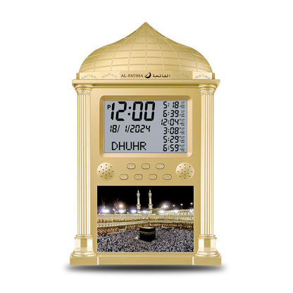 AL-FATIHA Muslim Islamic Islam Stylish Azan Adhan Prayer Reminder Alarm Mosque Wall Clock Prayer Time Hijri Digital LED Azan 2025