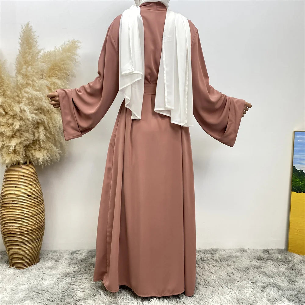 Fashion Dubai Abaya Long  Dresses with Belt Clothing AbayasDresses for Women 2025