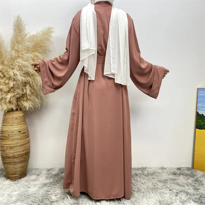 Fashion Dubai Abaya Long  Dresses with Belt Clothing AbayasDresses for Women 2025