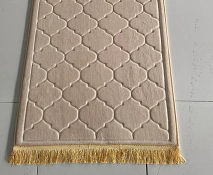 Muslim Prayer Rug Prayer Mat for Ramadan Flannel Carpet Portable Prayer Mat Worship Kneel Embossing Floor Carpets Non-slip Soft