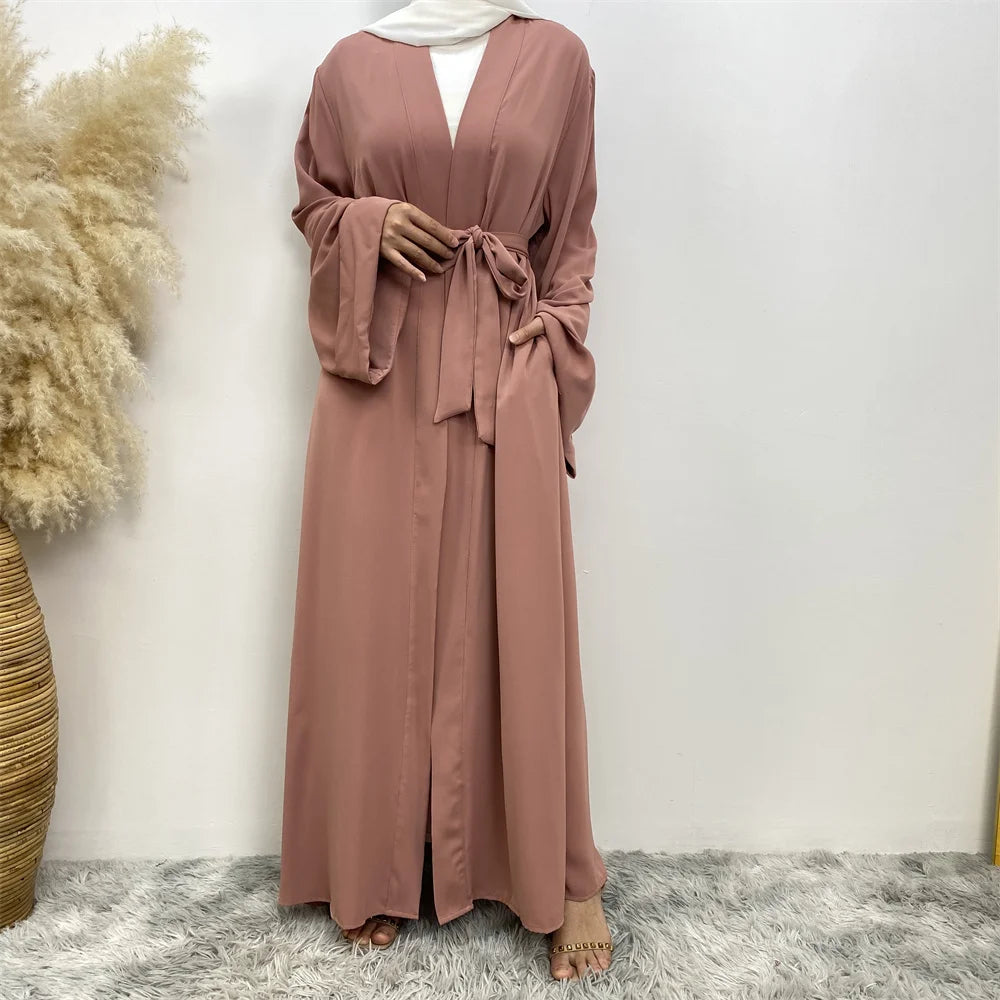 Fashion Dubai Abaya Long  Dresses with Belt Clothing AbayasDresses for Women 2025
